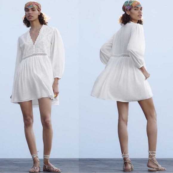 Zara Dresses & Skirts - ZARA SHORT EMBROIDERED DRESS